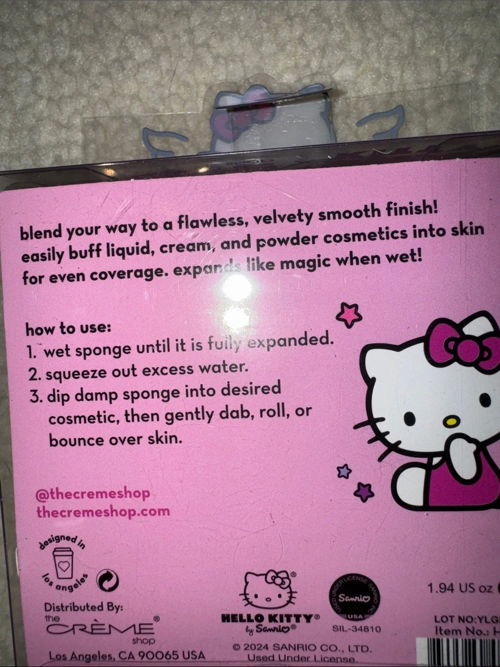Hello Kitty Women’s Pink Heart Makeup Sponge Duo - Light Pink & Hot Pink